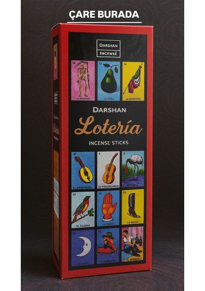 Darshan Incense - Loteria 20'li Çubuk Tütsü (Şans & Bereket)