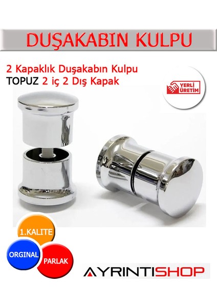 Ayrıntıshop Duşakabin Cam Kabin Kapı Tutamağı Plastik Krom Kaplamalı
