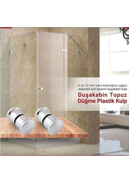 Ayrıntıshop Duşakabin Cam Kabin Kapı Tutamağı Plastik Krom Kaplamalı indirimleri