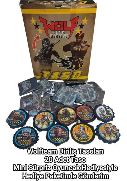 Wolfteam Diriliş Tasoları 20 Adet | Hediye Paketli + Mini Sürpriz Oyuncak ve Şeker Hediyesi fiyatları
