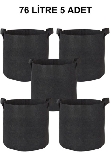 Kumaş Saksı Pot 76 Litre 5 Adet