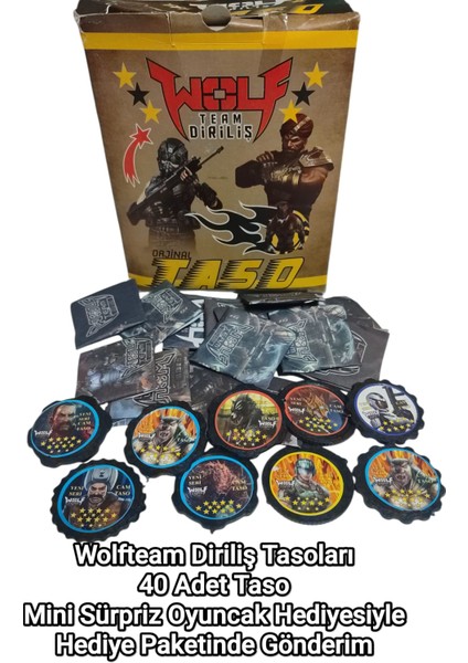 Wolfteam Diriliş Tasoları 40 Adet | Hediye Paketli + Mini Sürpriz Oyuncak ve Şeker Hediyesi fiyatları