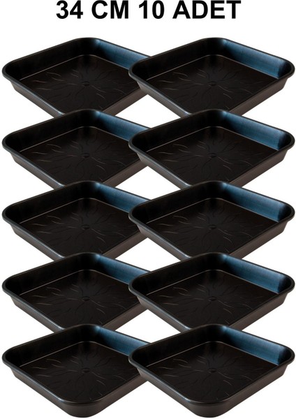 Kare Saksı Altlığı 34 cm 10 Adet