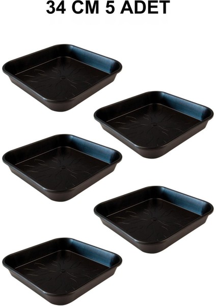 Kare Saksı Altlığı 34 cm 5 Adet