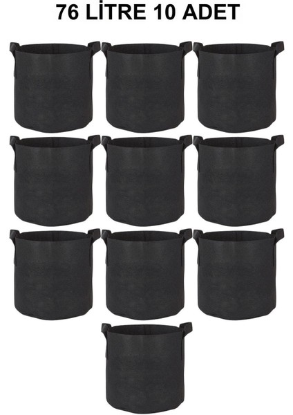 Kumaş Saksı Pot 76 Litre 10 Adet