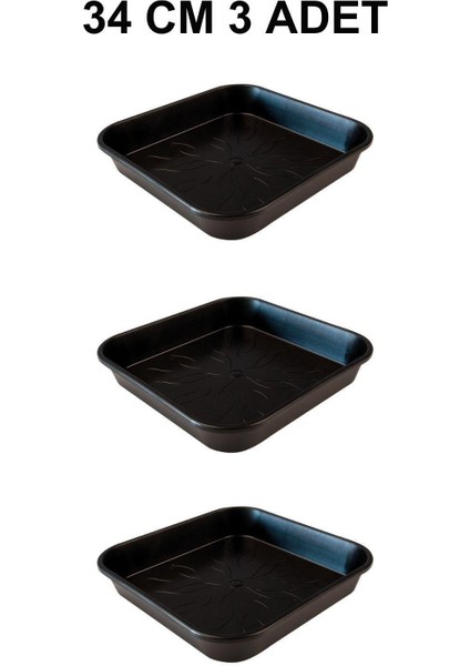 Kare Saksı Altlığı 34 cm 3 Adet
