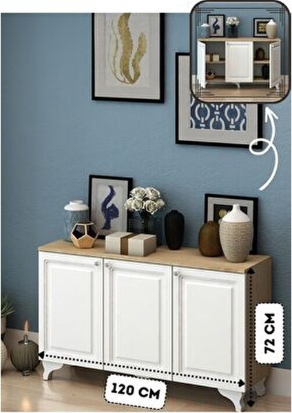 Rosalie Çok Amaçlı Konsol Dolap Banyo, Mutfak ve Giriş için Fonksiyonel Depolama Çözümü