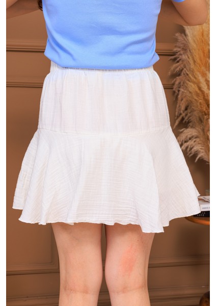 %100 Pamuk Müslin Cep Detaylı Mini Şort Etek indirimleri