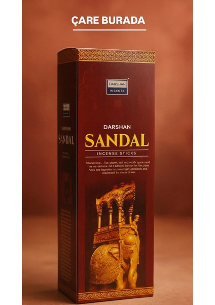 Darshan Incense - Sandal 20'li Çubuk Tütsü (Duygusal Denge & Negatif Enerji Temizleme)