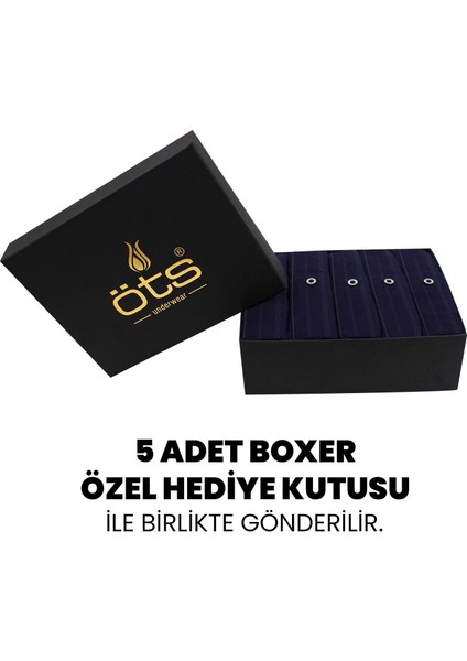 Premium 5'li Çizgili Erkek Boxer - %100 Pamuk, Ultra Yumuşak Kumaş, Rahat Kalıp, Etiketsiz ve Kaliteli Boxer, Hediye Kutulu Günlük Erkek Iç Giyim fiyatları