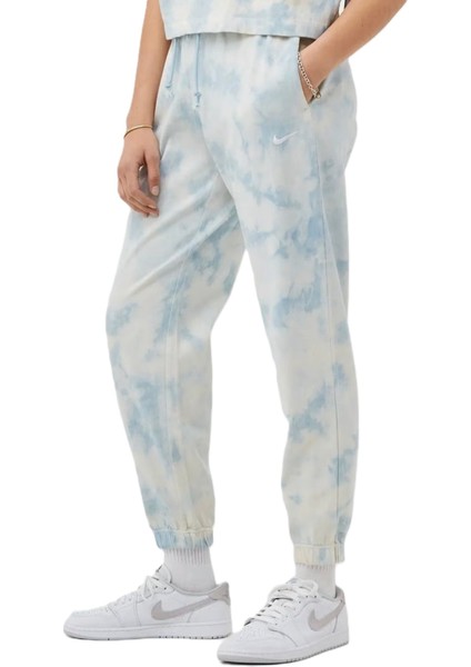 Sportswear Jersey Mid Rise Loose Fit Women's Cloud Dye Kadın Bol Kesim Eşofman Altı Beyaz Mavi fırsatları