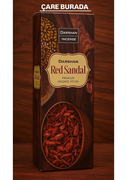 Darshan Incense - Red Sandal 20'li Çubuk Tütsü (Stres & Kaygı Azaltma)