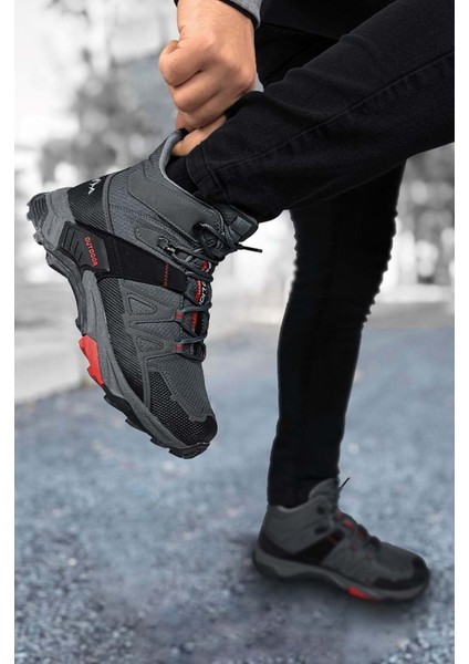 2222-FORZA Anatomik Kaydırmaz Tabanlı Soft Shell Outdoor Trekking Erkek Bağcıklı Spor Bot - NKT02222-FÜME-41 modelleri