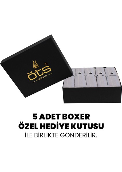Premium 5'li Çizgili Erkek Boxer - %100 Pamuk, Ultra Yumuşak Kumaş, Rahat Kalıp, Etiketsiz ve Kaliteli Boxer, Hediye Kutulu Günlük Erkek Iç Giyim fiyatları