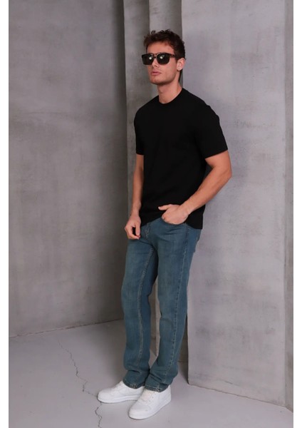 Erkek Relax Fit Bisiklet Yaka %100 Pamuk Rahat Kesim Basic Tişört modelleri