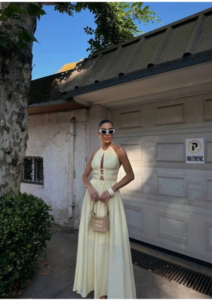 Kadın Örgülü Müslin Elbise