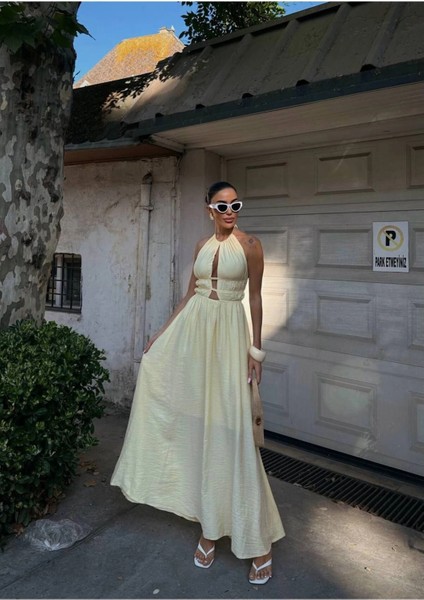 Kadın Örgülü Müslin Elbise