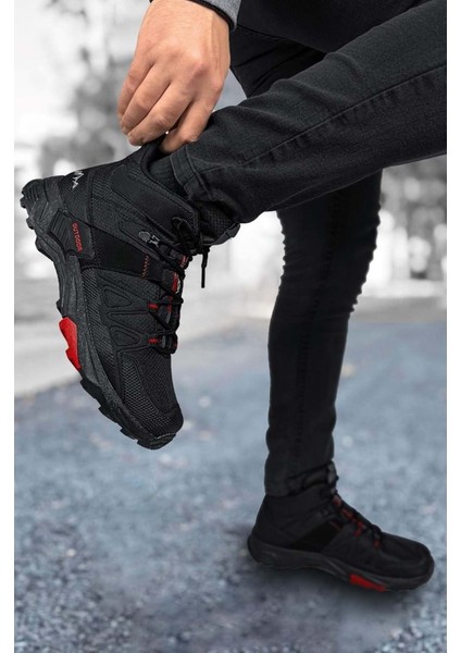 2222-FORZA Anatomik Kaydırmaz Tabanlı Soft Shell Outdoor Trekking Erkek Bağcıklı Spor Bot - NKT02222-SIYAH-KIRMIZI-40 modelleri