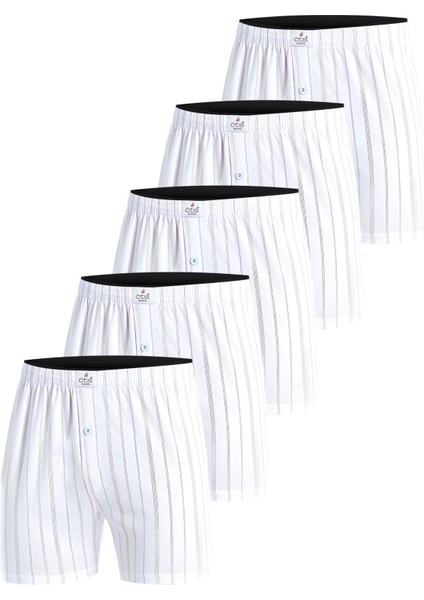 Premium 5'li Çizgili Erkek Boxer - %100 Pamuk, Ultra Yumuşak Kumaş, Rahat Kalıp, Etiketsiz ve Kaliteli Boxer, Hediye Kutulu Günlük Erkek Iç Giyim