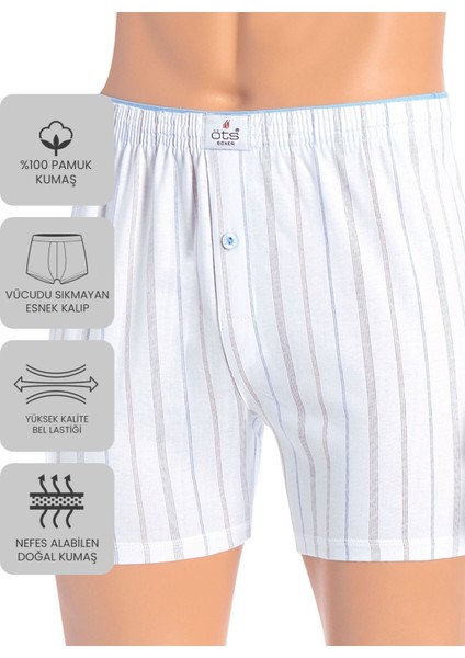Premium 5'li Çizgili Erkek Boxer - %100 Pamuk, Ultra Yumuşak Kumaş, Rahat Kalıp, Etiketsiz ve Kaliteli Boxer, Hediye Kutulu Günlük Erkek Iç Giyim modelleri