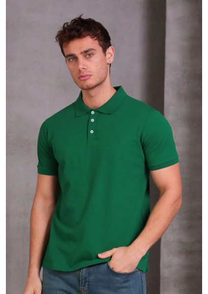 Erkek Slim Fit Pamuklu Yumuşak Doku Nefes Alan Kumaş Yakalı Tişört fiyatları