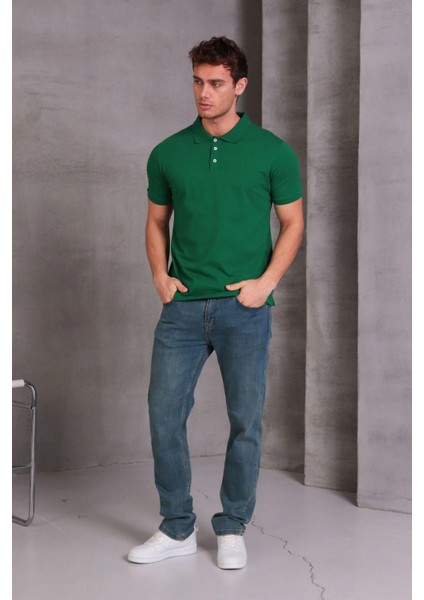 Erkek Slim Fit Pamuklu Yumuşak Doku Nefes Alan Kumaş Yakalı Tişört modelleri