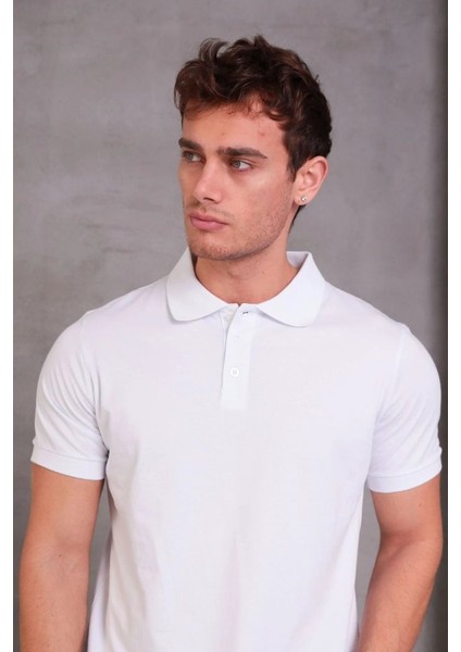 Erkek Slim Fit Pamuklu Yumuşak Doku Nefes Alan Kumaş Yakalı Tişört indirimleri