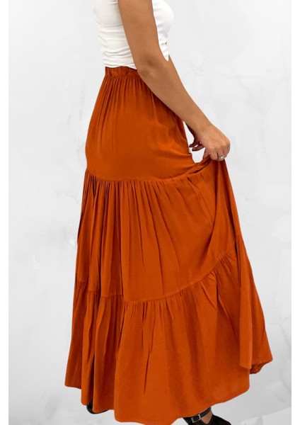 Viskon Kumaş Fırfırlı Uzun Kadın Etek fırsatları