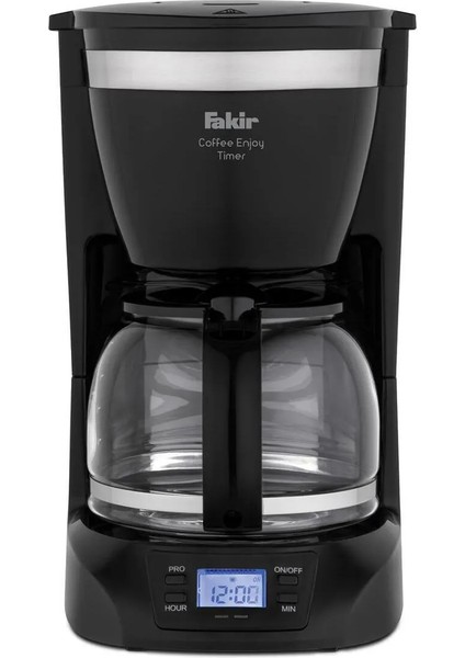Coffee Enjoy Timer 1,25 L Filtre Kahve Makinesi – 10 Fincan, Zaman Ayarlı, Sıcak Tutma ve Damlatmama, Siyah