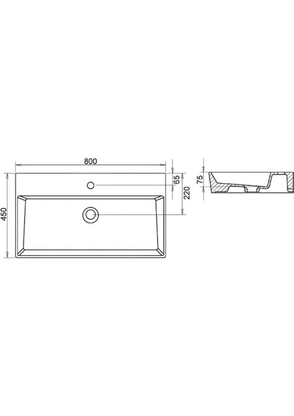 Vega Dikdötgen Beyaz Delikli Lavabo 80X45 cm VG0080 indirimleri