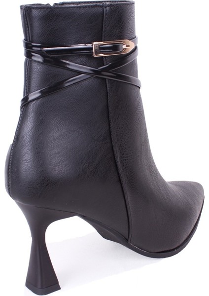 DZA07-11332004 Siyah Klasik Topuklu Kadın Bot fırsatları