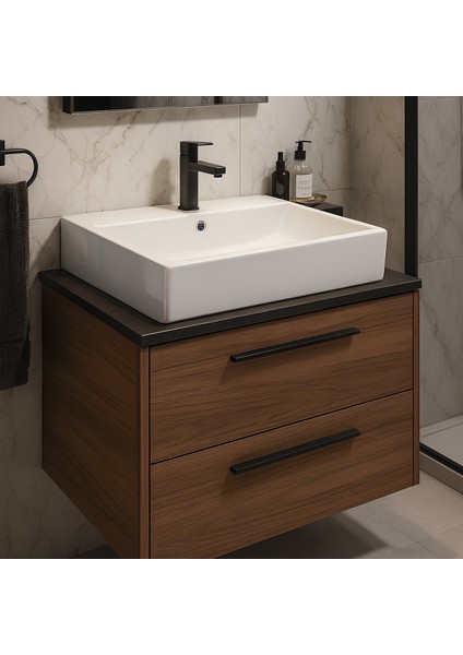 Vega Dikdörtgen Beyaz Delikli Lavabo 50X42 cm VG0050