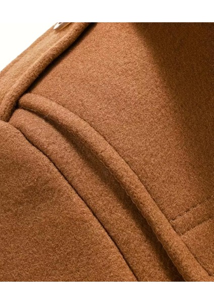 Erkekler Için Sonbahar Kış Çıkarılabilir Düğmeli Yuvarlak Yaka Tweed Mont fırsatları