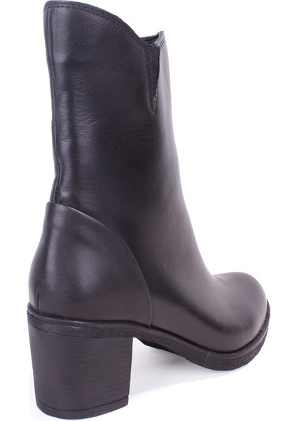 DZA07-1314700 Siyah Klasik Topuk Deri Kadın Bot fırsatları
