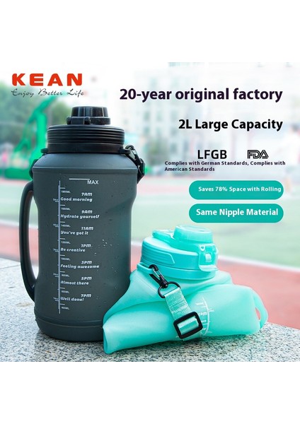 Büyük Kapasiteli 2 Litrelik Su Şişesi Katlanabilir Silikon Pipetli Su Şişesi Darbeye Dayanıklı, Yüksek Sıcaklıkta Kullanılabilen Açık Hava Kamp Sporları Bardağı (Yurt Dışından) fırsatları