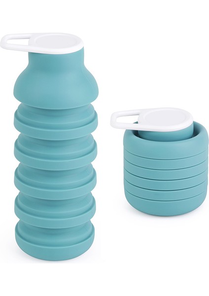 Büyük Kapasiteli 600 ml Su Şişesi Katlanabilir Silikon Pipetli Su Şişesi Darbeye Dayanıklı, Kullanılabilen Açık Hava Kamp Sporları Bardağı (Yurt Dışından)