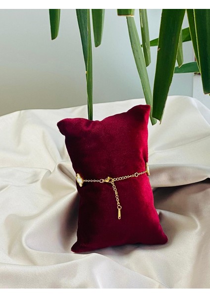 Taşlı Çiçekli Paslanmaz Çelik Kadın Bileklik modelleri