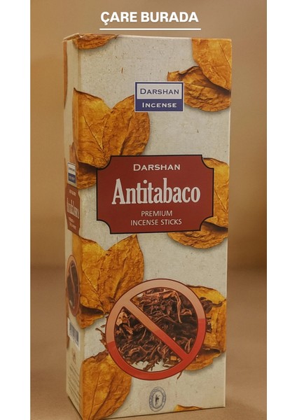 Darshan Incense - Antitabaco 20'li Çubuk Tütsü (Sigara Kokusuna Etkili)
