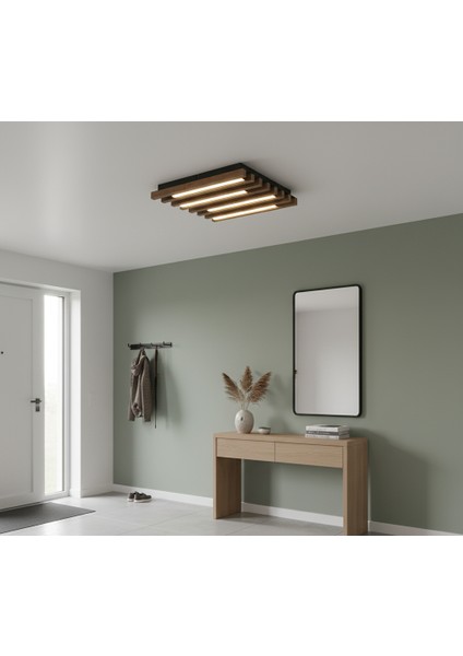 Plafonyer Ahşap Led Avize 40x40 Cm fiyatları