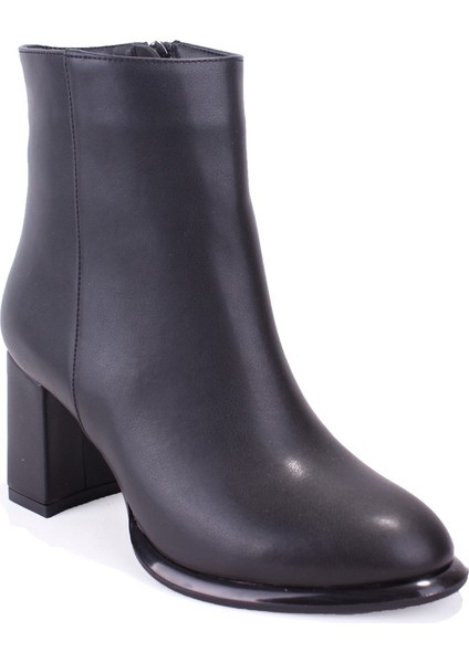 DZA07-811501 Siyah Klasik Topuklu Kadın Bot
