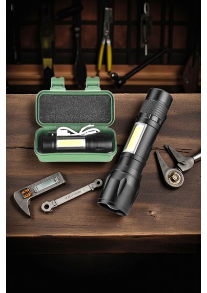Flaşörlü Şarjlı Çok Fonksiyonlu El Feneri