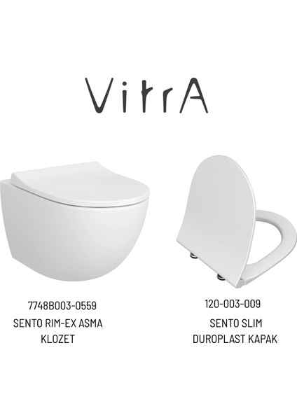Sento Rim-Ex Asma Klozet Slim Kapak, Vitra Gömme Rezervuar Set 768-1851 fiyatları