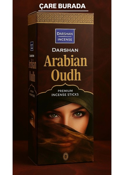 Darshan Incense - Arabian Oudh 20'li Çubuk Tütsü (Manevi Arınma & Ruh Sakinleştirme)