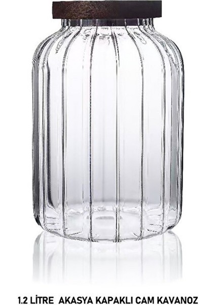 Kavanoz Akasya Kapak 1200 ml MIEN-1S09