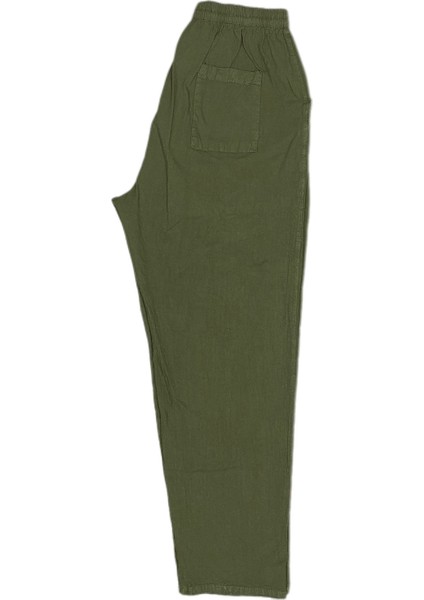 %100 Pamuk, Keten Kumaştan Beli Lastikli ve Bağcıklı Erkek Pantolon(Solma ve Çekme Yapmaz) fiyatları