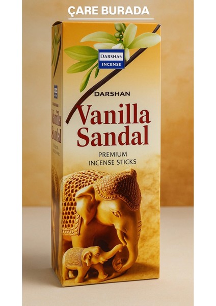 Darshan Incense - Vanilya & Sandal 20'li Çubuk Tütsü (Meditasyon & Derin Rahatlama)