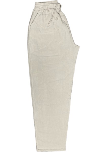 %100 Pamuk, Keten Kumaştan Beli Lastikli ve Bağcıklı Erkek Pantolon(Solma ve Çekme Yapmaz) fiyatları