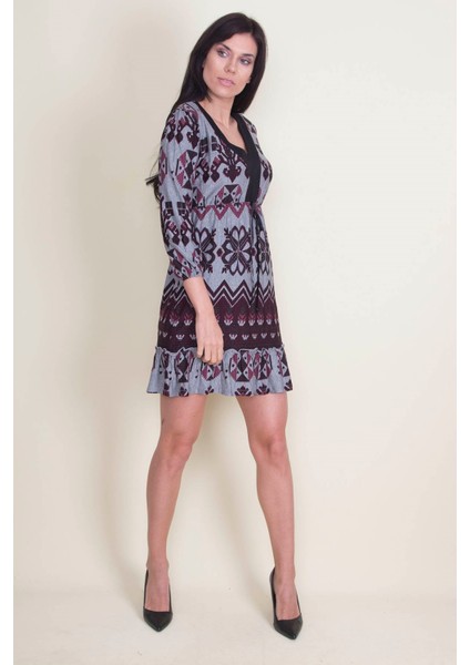 Otantik Desenli Elbise