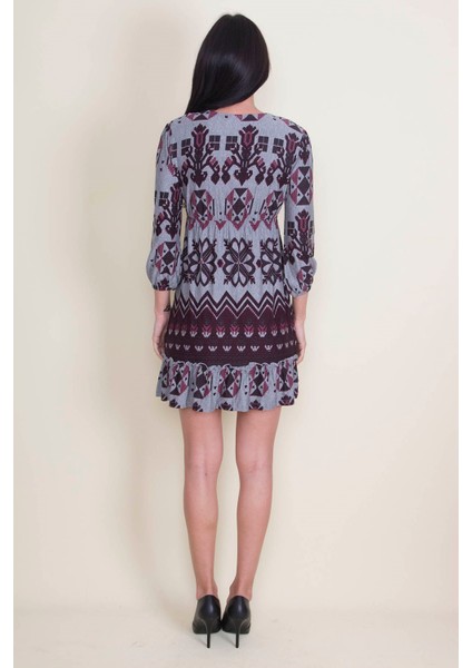 Otantik Desenli Elbise