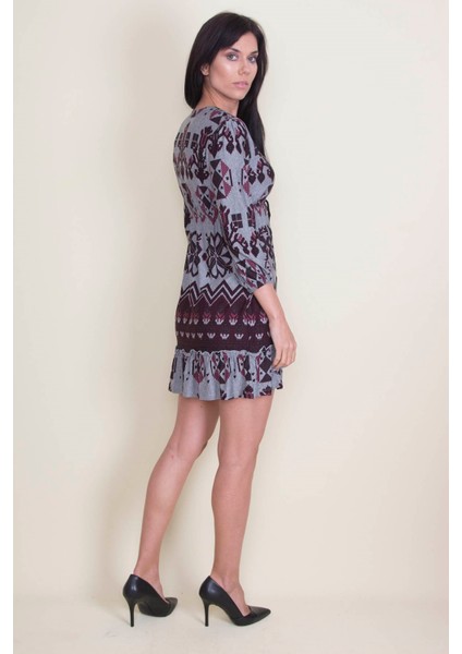 Otantik Desenli Elbise